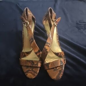 ANTONIO MELANI Brown Heels with Woven Leather Design